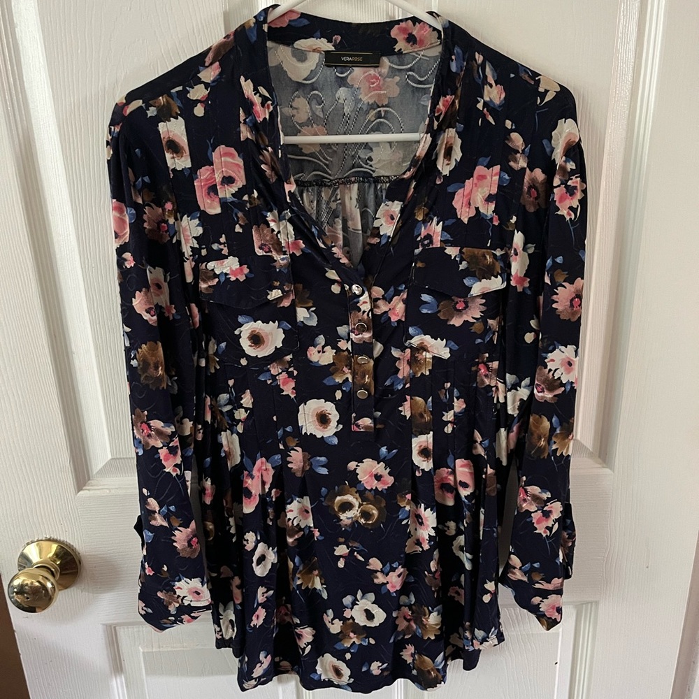 Blue size large Vera rose Long sleeve blouse